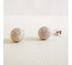 Boucles d'Oreilles Boules Or blanc 750 - 18 carats