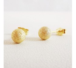 Boucles d'Oreilles Boules Or Jaune 750 - 18 carats