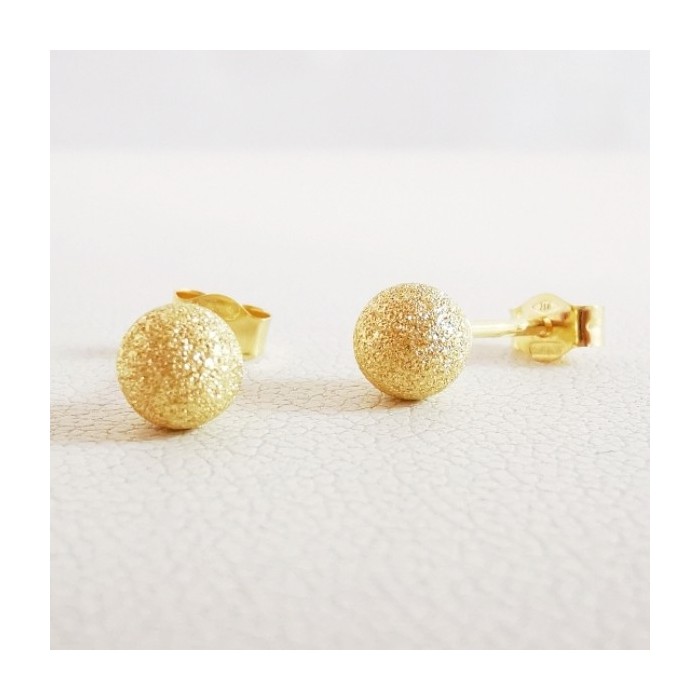 Boucles d'Oreilles Boules Or Jaune 750 - 18 carats