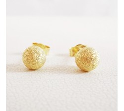 Boucles d'Oreilles Boules Or Jaune 750 - 18 carats