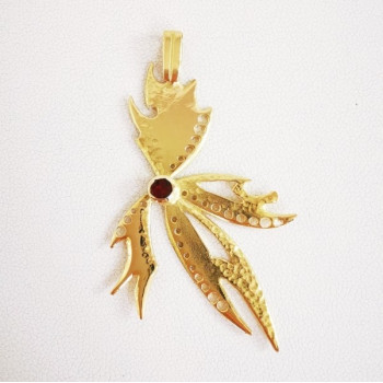Pendentif Fleur Automnale Or Jaune 750 - 18 carats