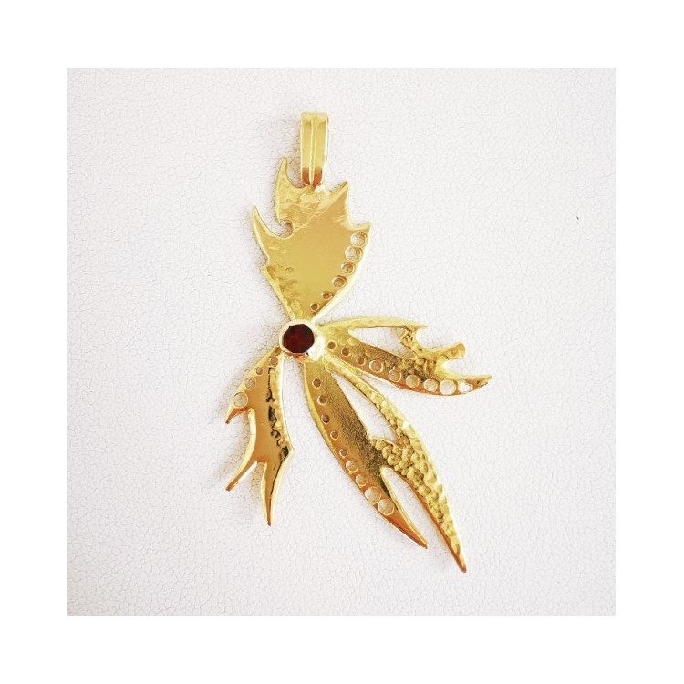 Pendentif Fleur Automnale Or Jaune 750 - 18 carats