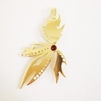 Pendentif Fleur Automnale Or Jaune 750 - 18 carats