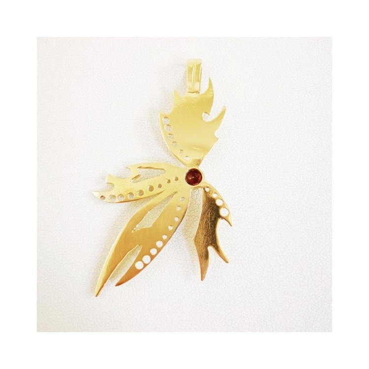 Pendentif Fleur Automnale Or Jaune 750 - 18 carats