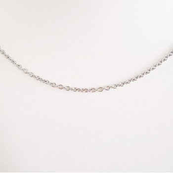 Chaîne 40 cm Or Blanc Forçat Rond 3.65 Grammes