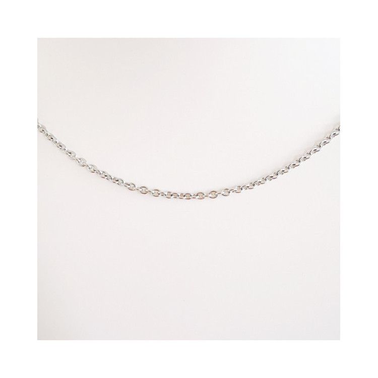 Chaîne 40 cm Or Blanc Forçat Rond 3.65 Grammes