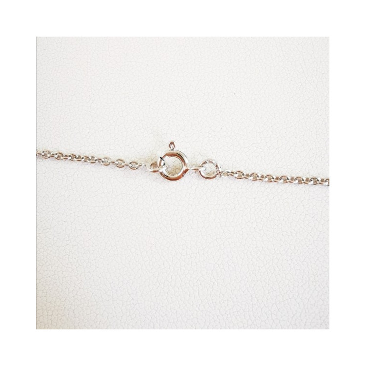 Chaîne 40 cm Or Blanc Forçat Rond 3.65 Grammes