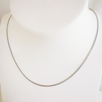 Chaîne 45 cm Or Blanc 750 - 18 carats Maille Gourmette 3.40 grammes