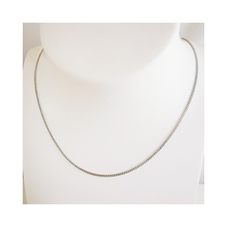 Chaîne 45 cm Or Blanc 750 - 18 carats Maille Gourmette 3.40 grammes