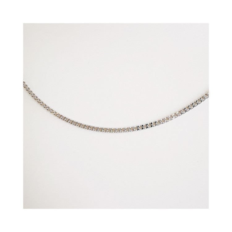 Chaîne 45 cm Or Blanc 750 - 18 carats Maille Gourmette 3.40 grammes