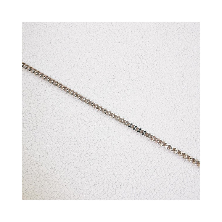 Chaîne 45 cm Or Blanc 750 - 18 carats Maille Gourmette 3.40 grammes