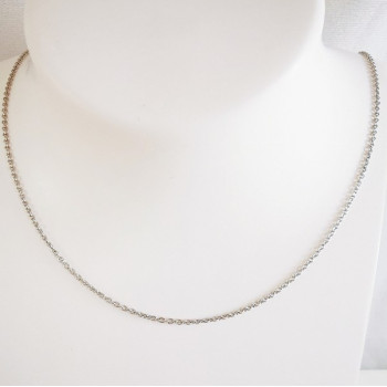 Chaîne 50 cm Or Blanc 750 - 18 carats Maille Forçat Rond 3.60 grammes