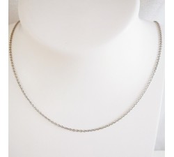 Chaîne 50 cm Or Blanc 750 - 18 carats Maille Forçat Rond