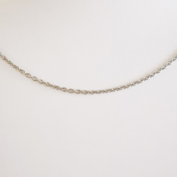 Chaîne 50 cm Or Blanc 750 - 18 carats Maille Forçat Rond 3.60 grammes