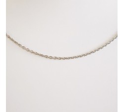 Chaîne 50 cm Or Blanc 750 - 18 carats Maille Forçat Rond