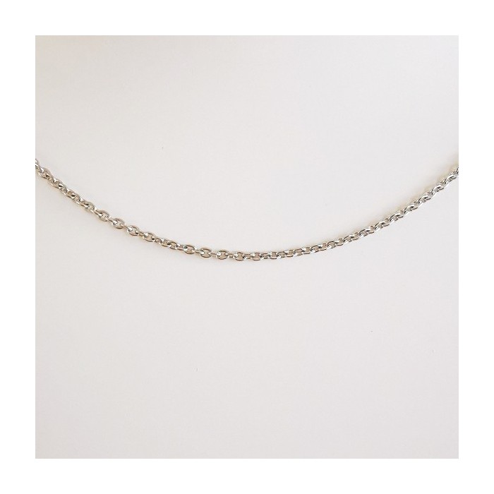 Chaîne 50 cm Or Blanc 750 - 18 carats Maille Forçat Rond 3.60 grammes