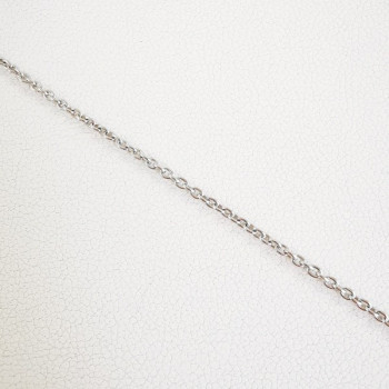 Chaîne 50 cm Or Blanc 750 - 18 carats Maille Forçat Rond 3.60 grammes
