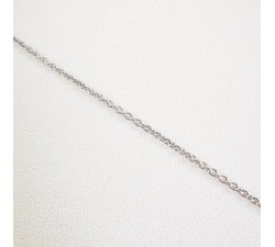 Chaîne 50 cm Or Blanc 750 - 18 carats Maille Forçat Rond 3.60 grammes