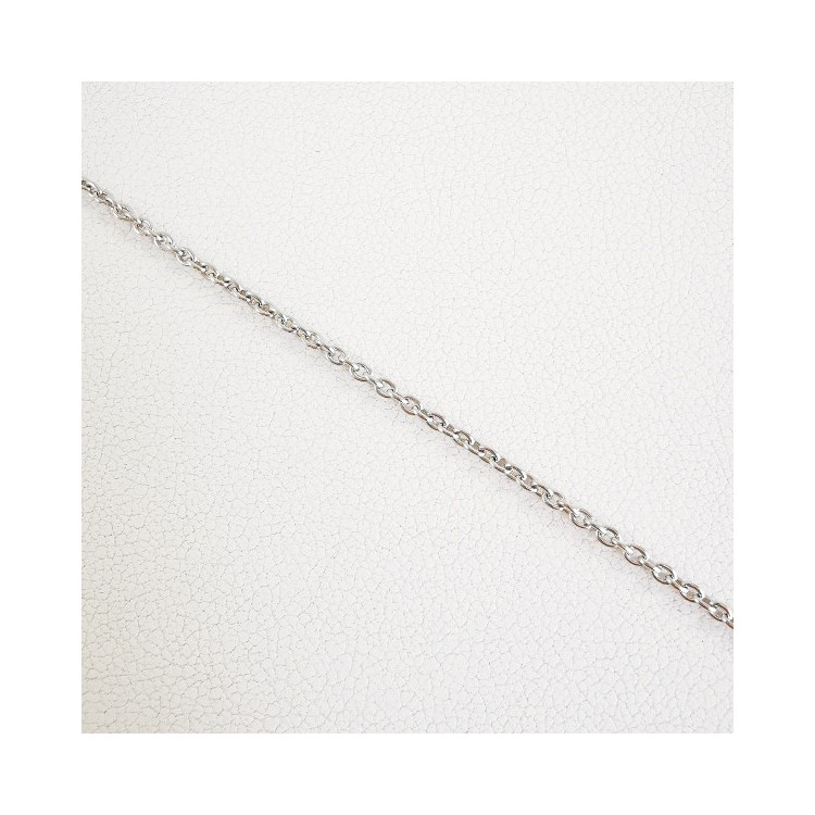Chaîne 50 cm Or Blanc 750 - 18 carats Maille Forçat Rond 3.60 grammes
