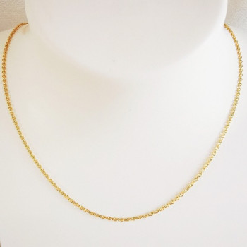 Chaîne 40 cm Or Jaune 750 - 18 carats Maille Forçat Rond 3.25 grammes