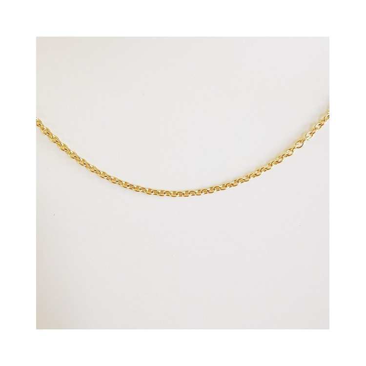 Chaîne 40 cm Or Jaune 750 - 18 carats Maille Forçat Rond 3.25 grammes