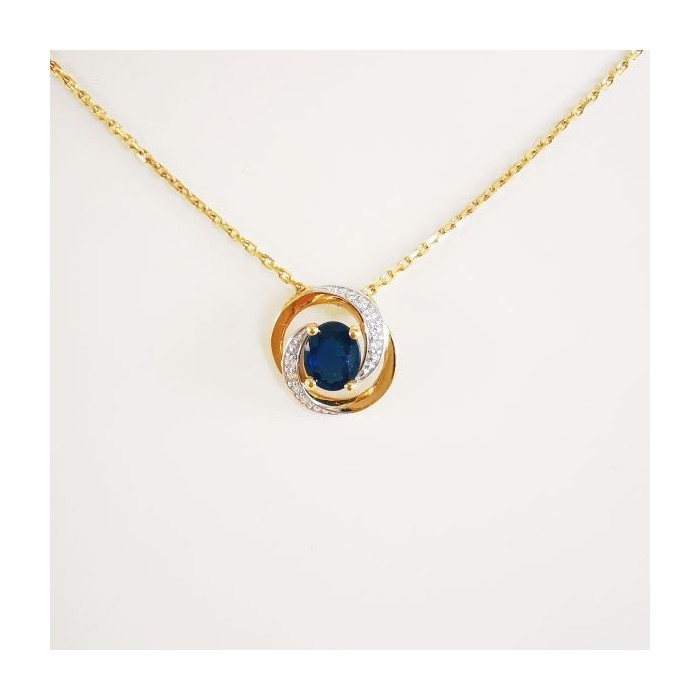 Collier Saphir Or Jaune 750 - 18 carats