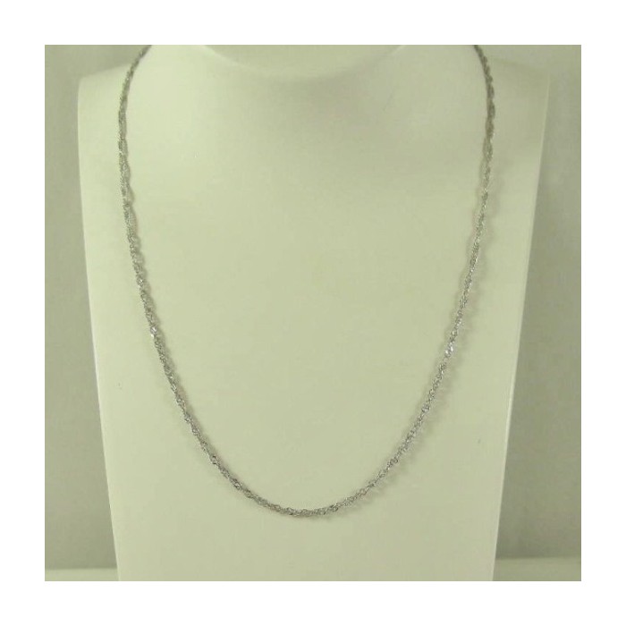 Collier maille Singapour Or Blanc
