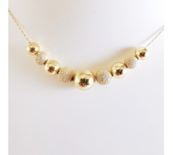 Collier Centre Boules Or Jaune 750 - 18 carats