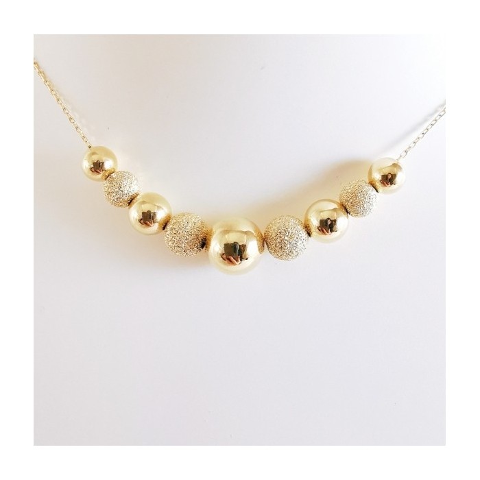 Collier Centre Boules Or Jaune 750 - 18 carats