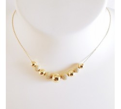 Collier Centre Boules Or Jaune 750 - 18 carats