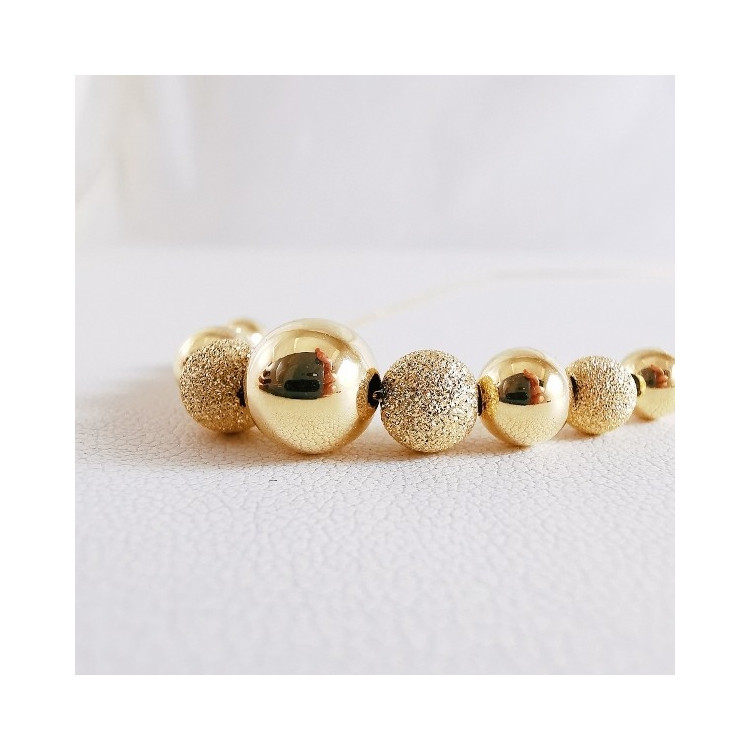 Collier Centre Boules Or Jaune 750 - 18 carats