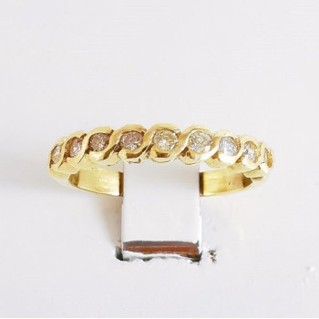 Alliance Diamants Serti "S" Clos Or Jaune 750 - 18 carats