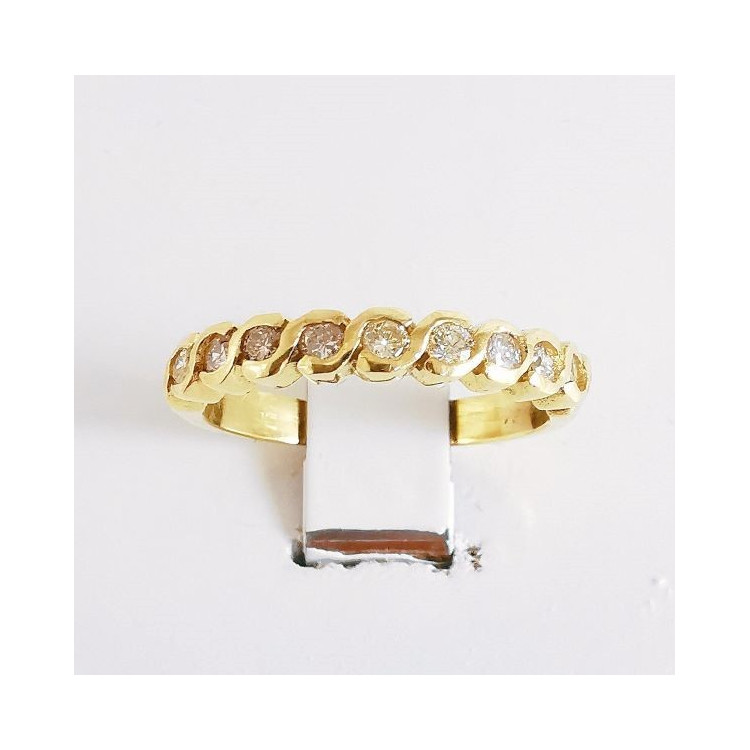 Alliance Diamants Serti "S" Clos Or Jaune 750 - 18 carats