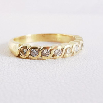 Alliance Diamants Serti "S" Clos Or Jaune 750 - 18 carats