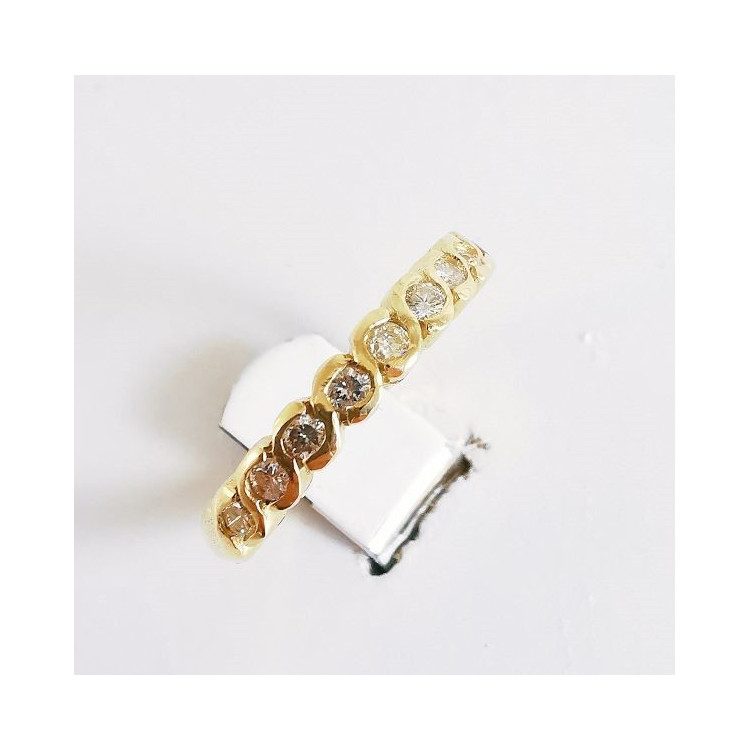 Alliance Diamants Serti "S" Clos Or Jaune 750 - 18 carats