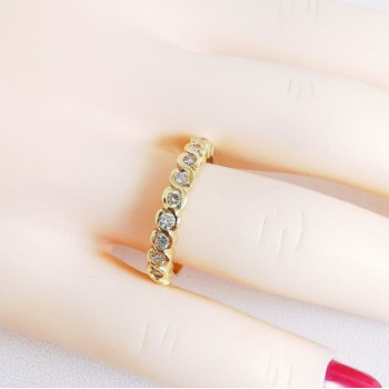 Alliance Diamants Serti "S" Clos Or Jaune 750 - 18 carats