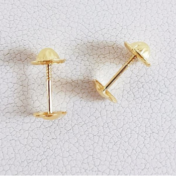 Boucles d'Oreilles Enfants Puces Cœurs Or Jaune 750 - 18 carats