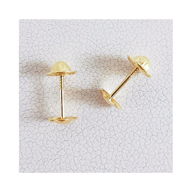 Boucles d'Oreilles Enfants Puces Cœurs Or Jaune 750 - 18 carats