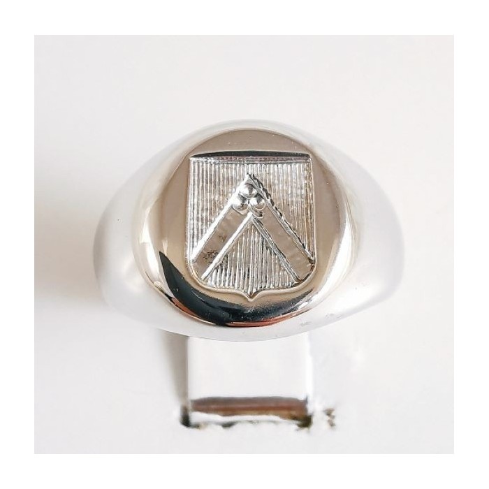 Chevalière Blason Argent