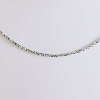 Chaîne 45 cm Or Blanc 750 - 18 carats Maille Forçat Rond 2.60 Grammes
