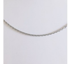 Chaîne 45 cm Or Blanc 750 - 18 carats Maille Forçat Rond 2.60 Grammes