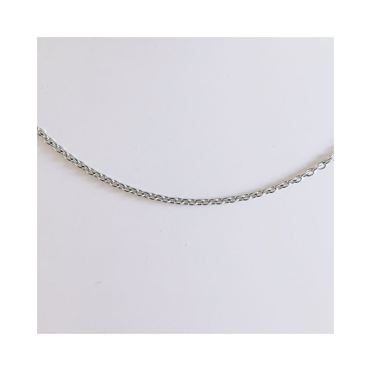 Chaîne 45 cm Or Blanc 750 - 18 carats Maille Forçat Rond 2.60 Grammes