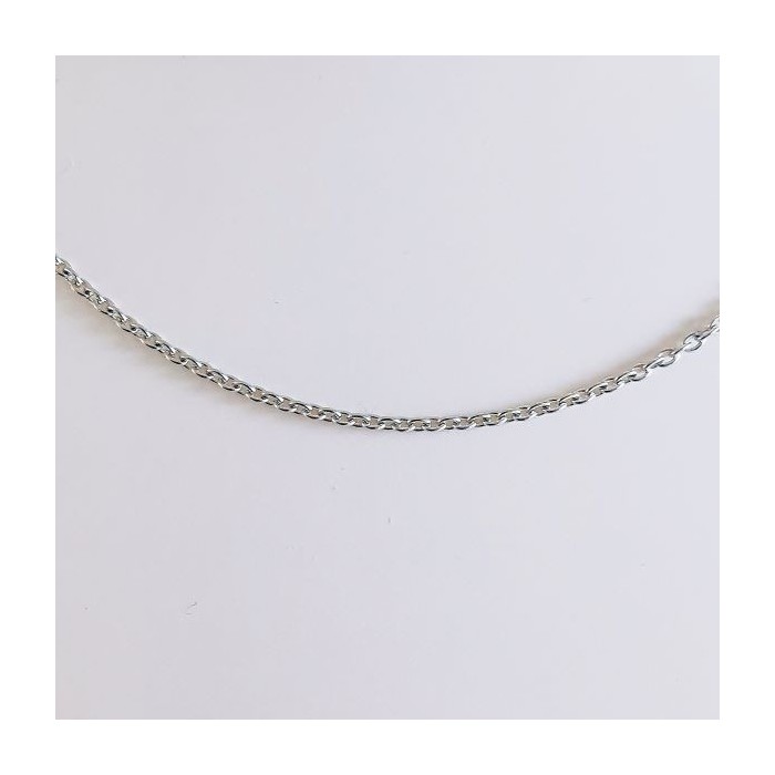 Chaîne 45 cm Or Blanc 750 - 18 carats Maille Forçat Rond 2.60 Grammes