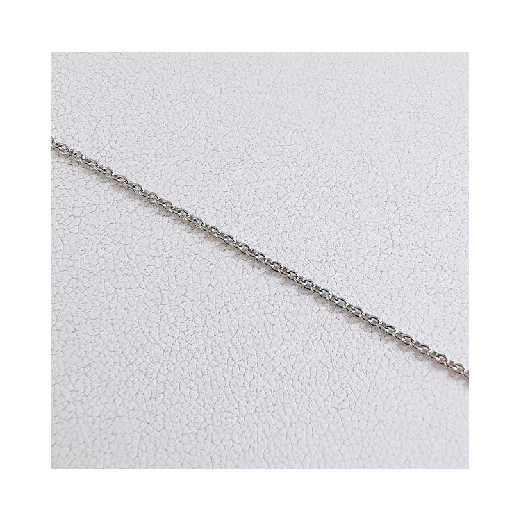 Chaîne 45 cm Or Blanc 750 - 18 carats Maille Forçat Rond 2.60 Grammes