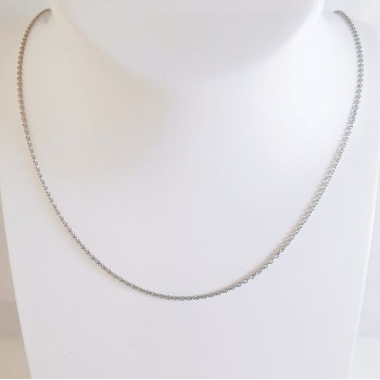 Chaîne 45 cm Or Blanc 750 - 18 carats Maille Forçat Rond 2.60 Grammes
