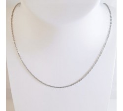 Chaîne 45 cm Or Blanc 750 - 18 carats Maille Forçat Rond 2.60 Grammes