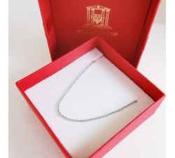 Chaîne 45 cm Or Blanc 750 - 18 carats Maille Forçat Rond 2.60 Grammes