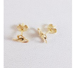 Boucles d'Oreilles Puces Triquètre Or Jaune 750 - 18 carats