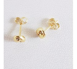 Boucles d'Oreilles Puces Grain de Café Or Jaune 750 - 18 carats