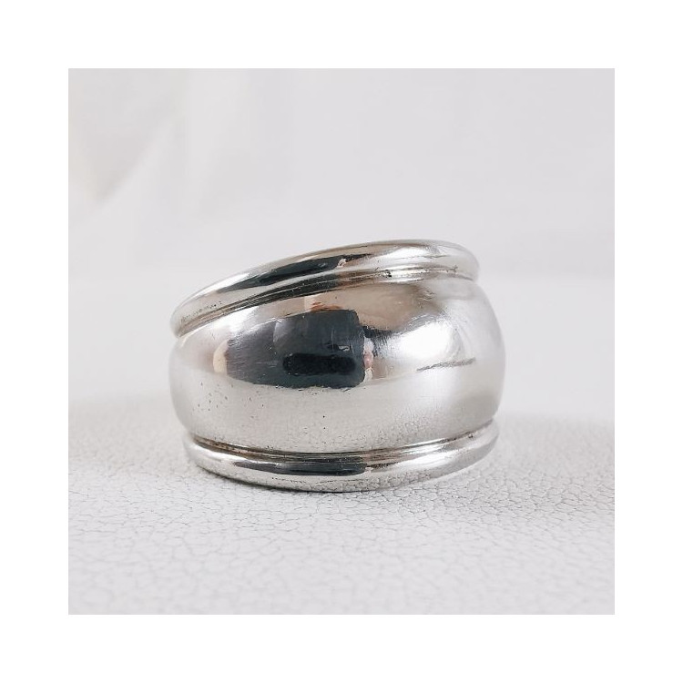 Bague Jonc Argent Avec Croix - Taille 51.5, Argent Fin - Occasion